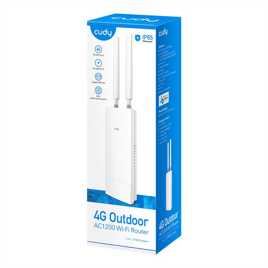 CUDY LT700 Indoor/Outdoor 4G Cat 6 AC1200 Wi-Fi Router