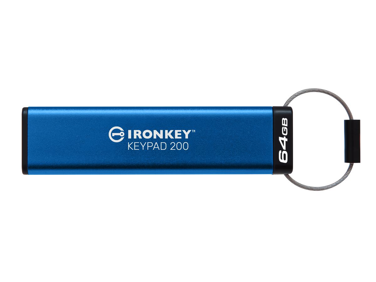 Kingston Technology IronKey 64GB Keypad 200, FIPS 140-3 Lvl 3 AES-256 Hardware Encrypted