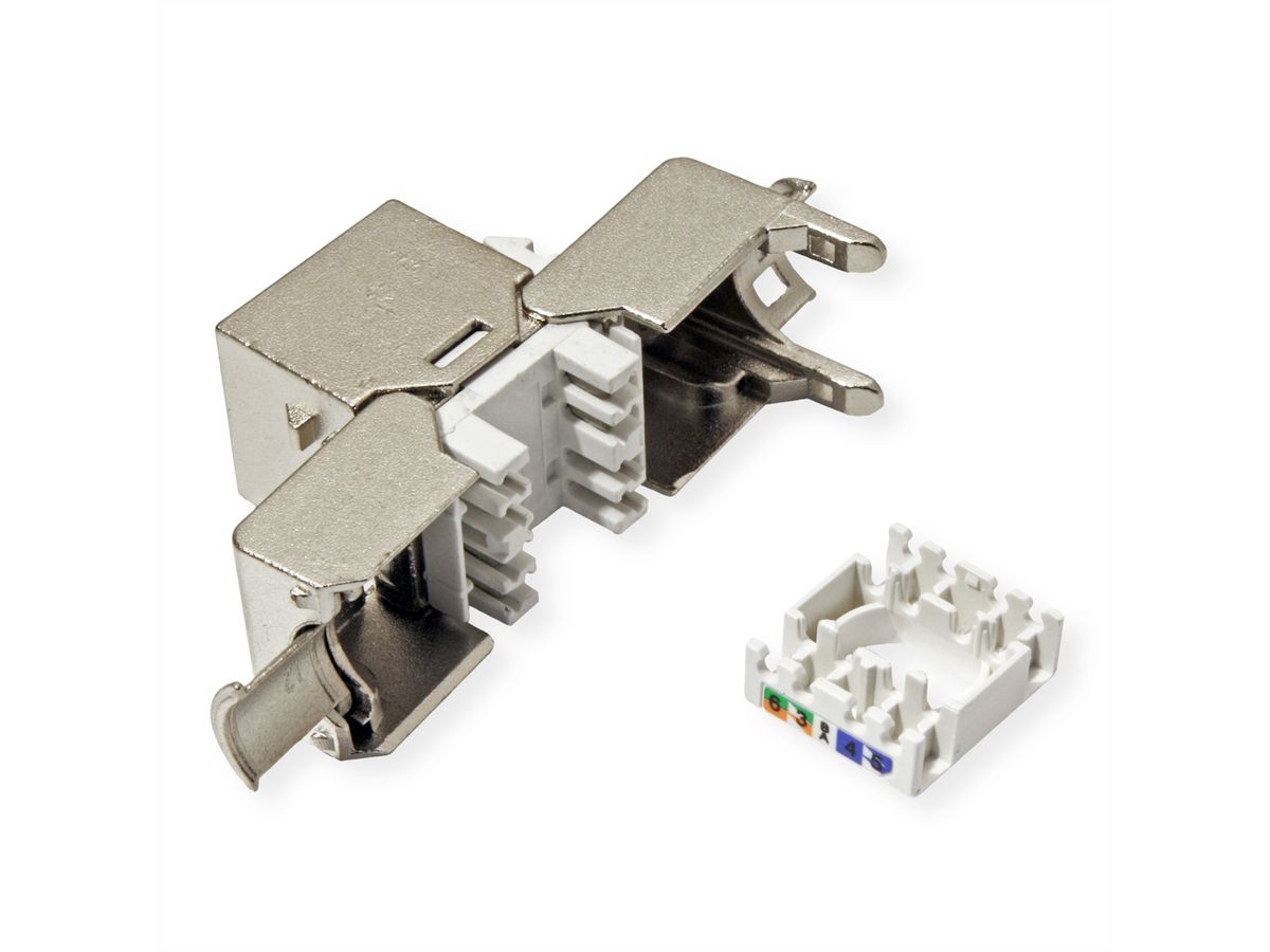 VALUE Cat.6A (klasse EA) Keystone, RJ-45, afgeschermd, zonder gereedschap, SLIM.