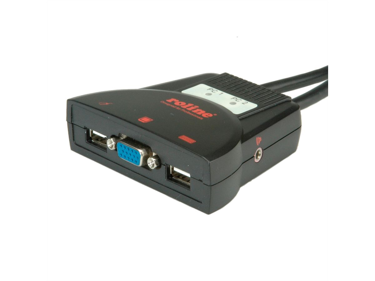 ROLINE KVM Switch "Star" 1 User - 2 PCs, Audio, USB