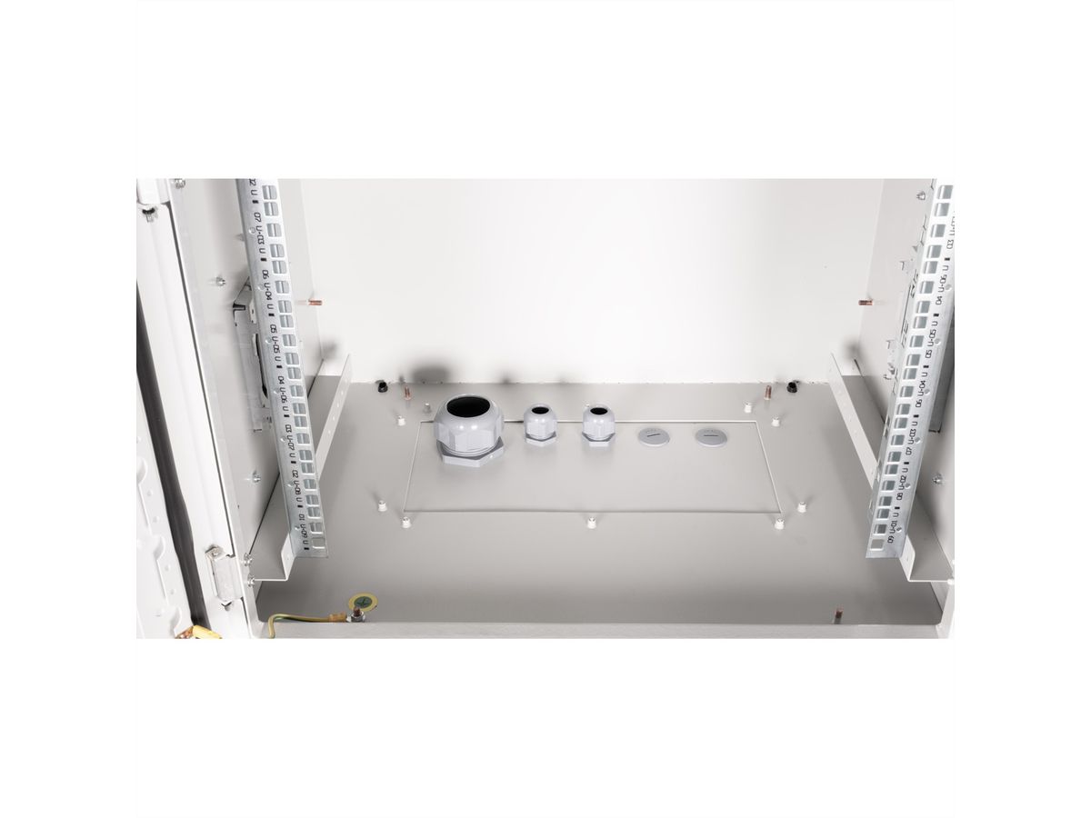 ROLINE 19-inch wall-mounted housing Pro 9 U, 600x450 WxD IP55 outdoor grey