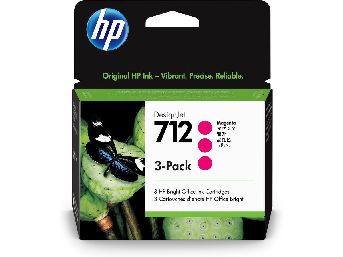 HP 712 29 ml inktcartridge voor DesignJet, magenta, 3-pack