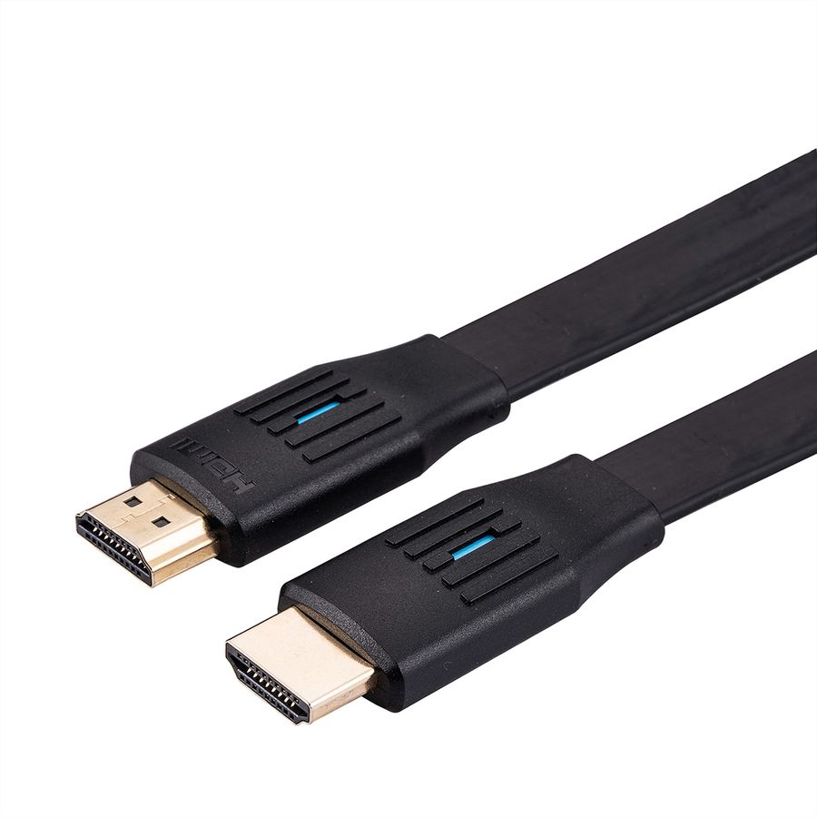 VALUE 8K HDMI Ultra HD-kabel met Ethernet, plat, M/M, zwart, 1 m
