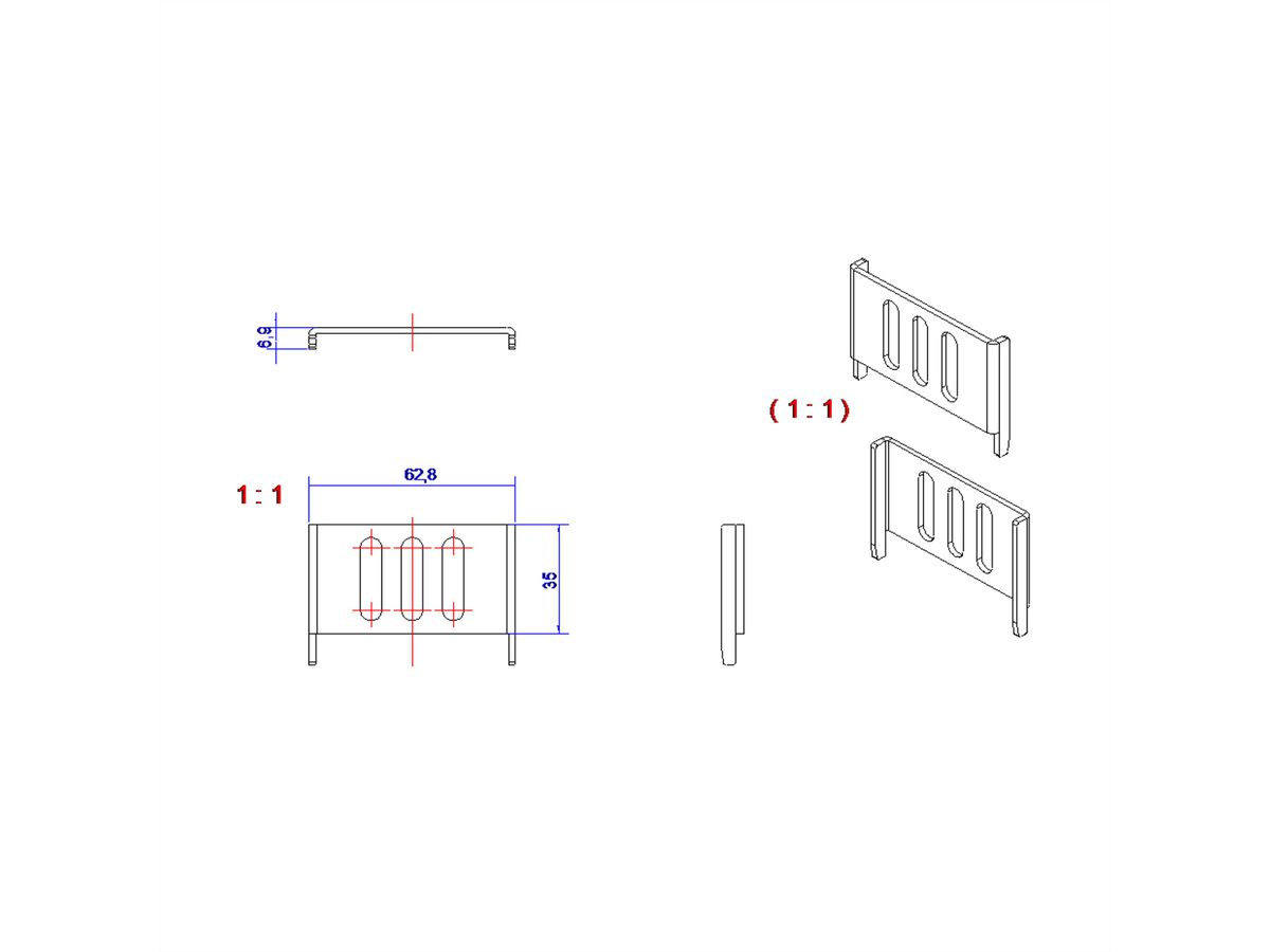 BACHMANN BlueNet side mounting set, Packed in polybag