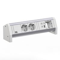 BACHMANN DESK 2xCEE7/3 1xUSB A/C 22W 1xCM GST18 RAL9010