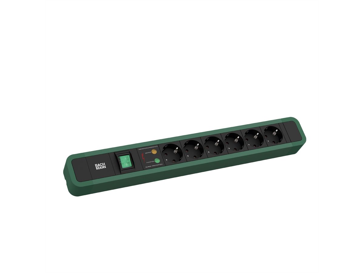 BACHMANN PRIMO 2 6xCEE7/3 1xSPD 1xswitch 2.0m CEE7/7 RAL6028