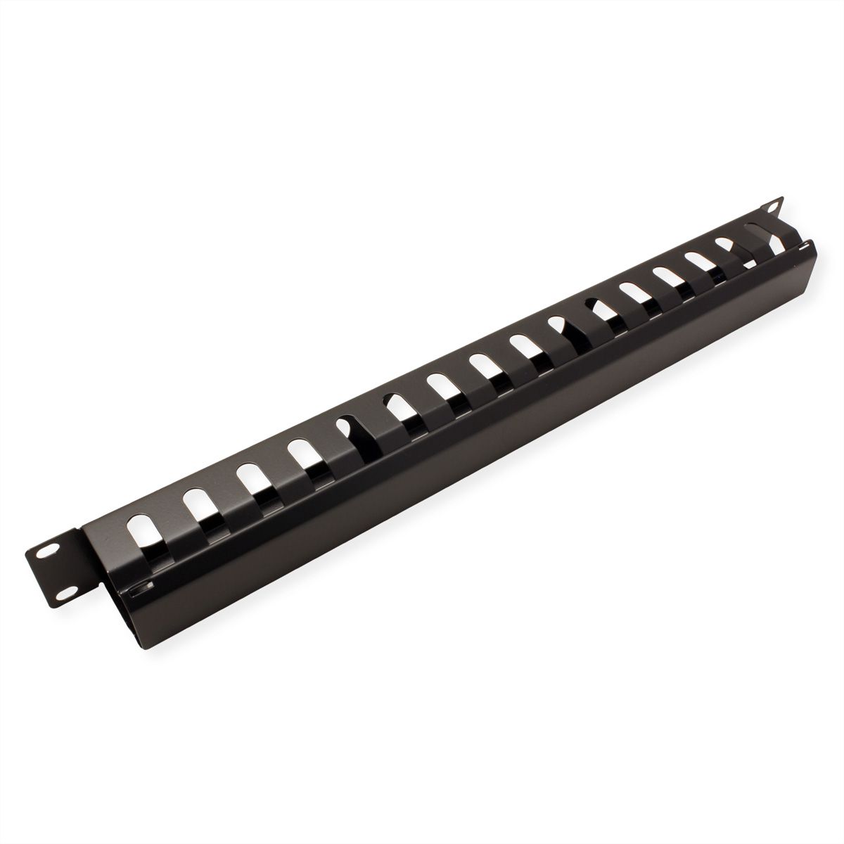 VALUE 19" Frontplaat 1 HE met rangeerkanaal 40 x 40 mm, zwart