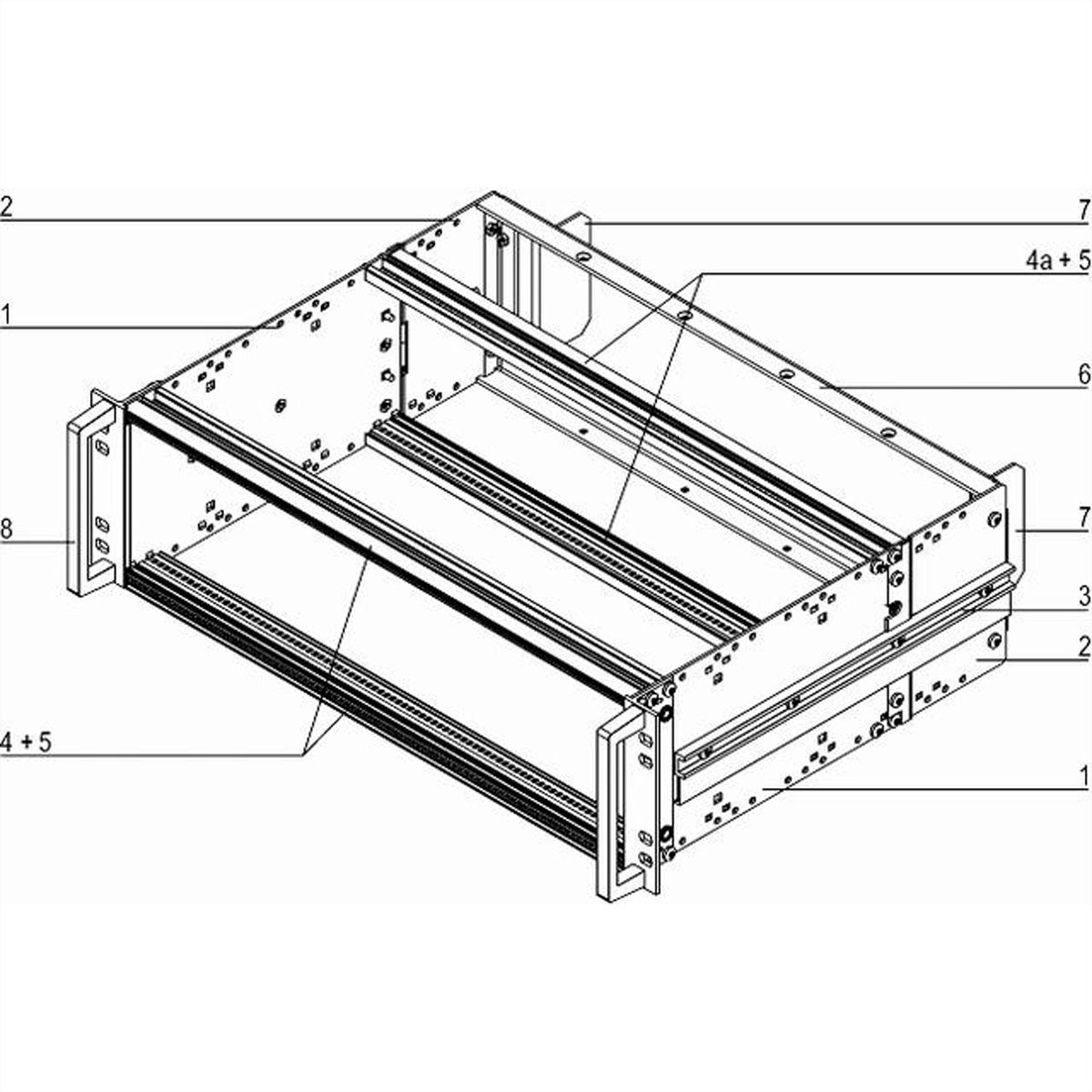 SCHROFF EuropacPRO 19" Subrack Kit for Railway, Retrofit Shielding, SNCF, 3 U, 36 HP, 320 mm