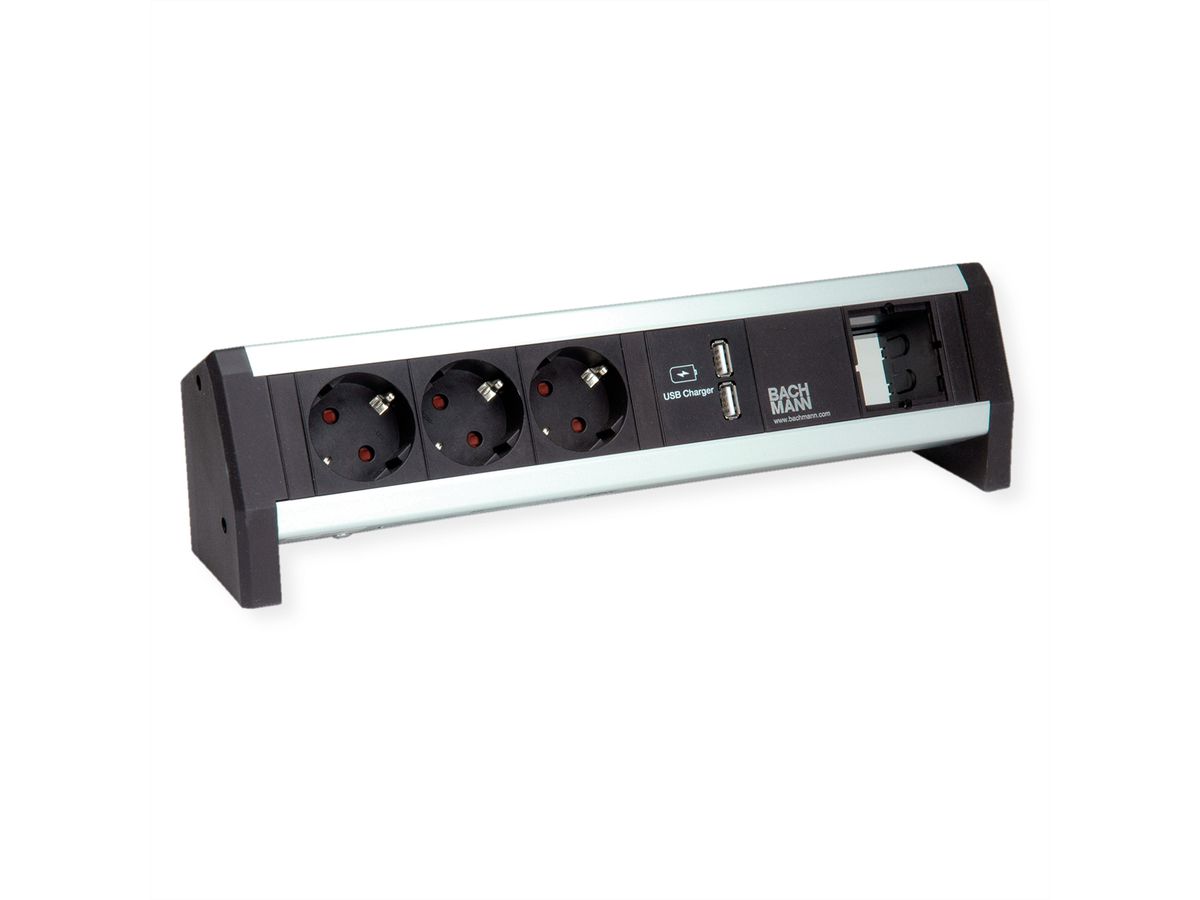 BACHMANN Desk1 1xUSBCharger 3xSchutzkontakt, 1xABD