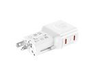 VALUE USB Reise-Charger mit Euro-Flach-/UK-/US-Stecker , 2x USB-C-Anschlüsse, 45 W