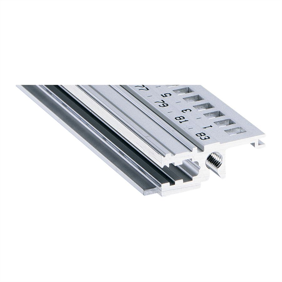 SCHROFF horizontale rail, voorzijde, type L-KD, licht, korte lip, 20 PK