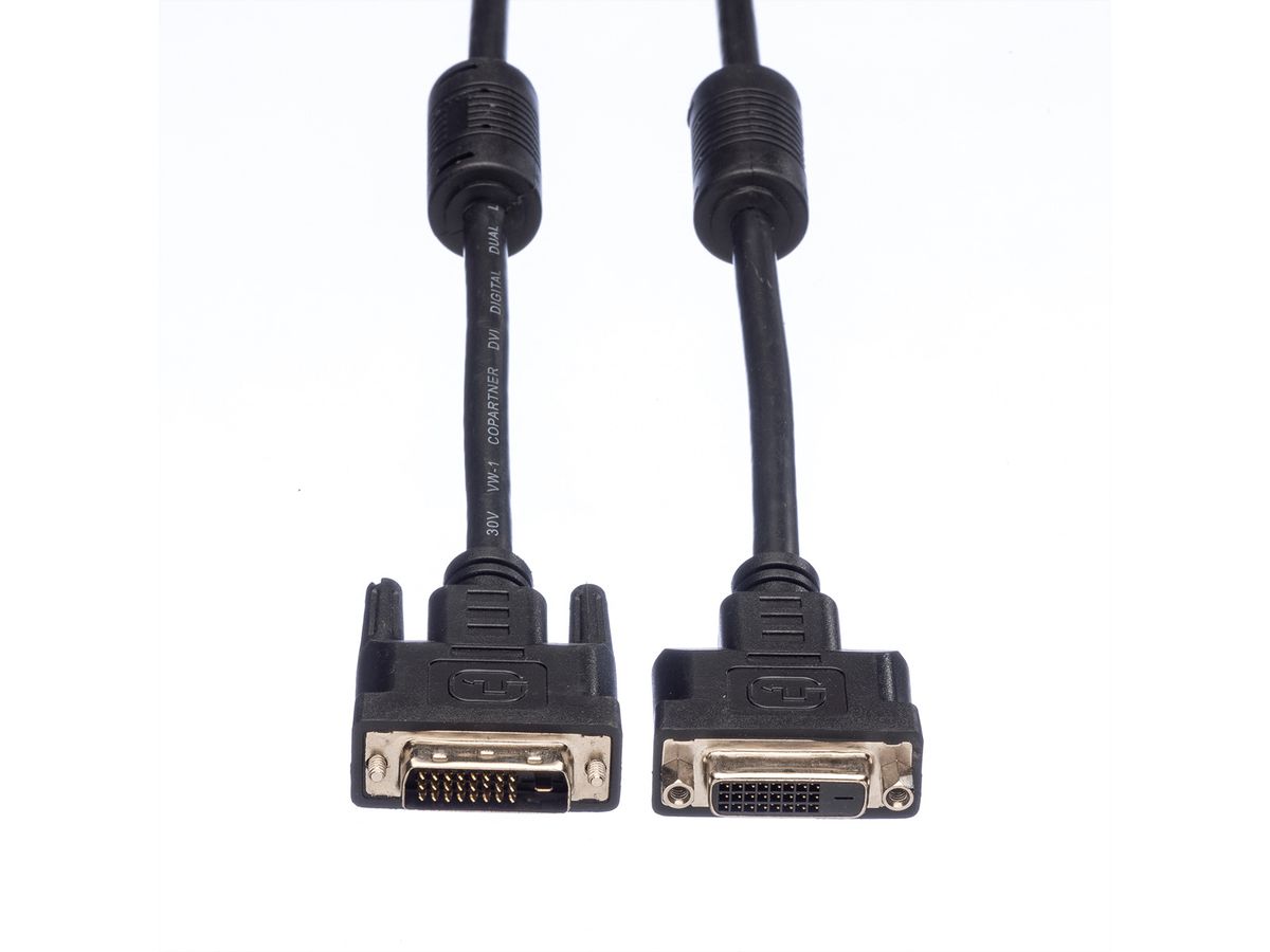 VALUE DVI verlengkabel, DVI M-F, (24+1) dual link, 3 m