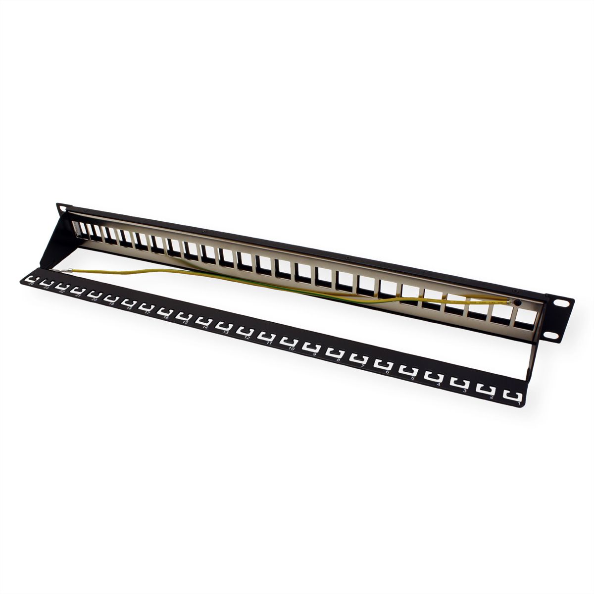 ROLINE 19" keystone patchpaneel, 24P, afgeschermd, zwart