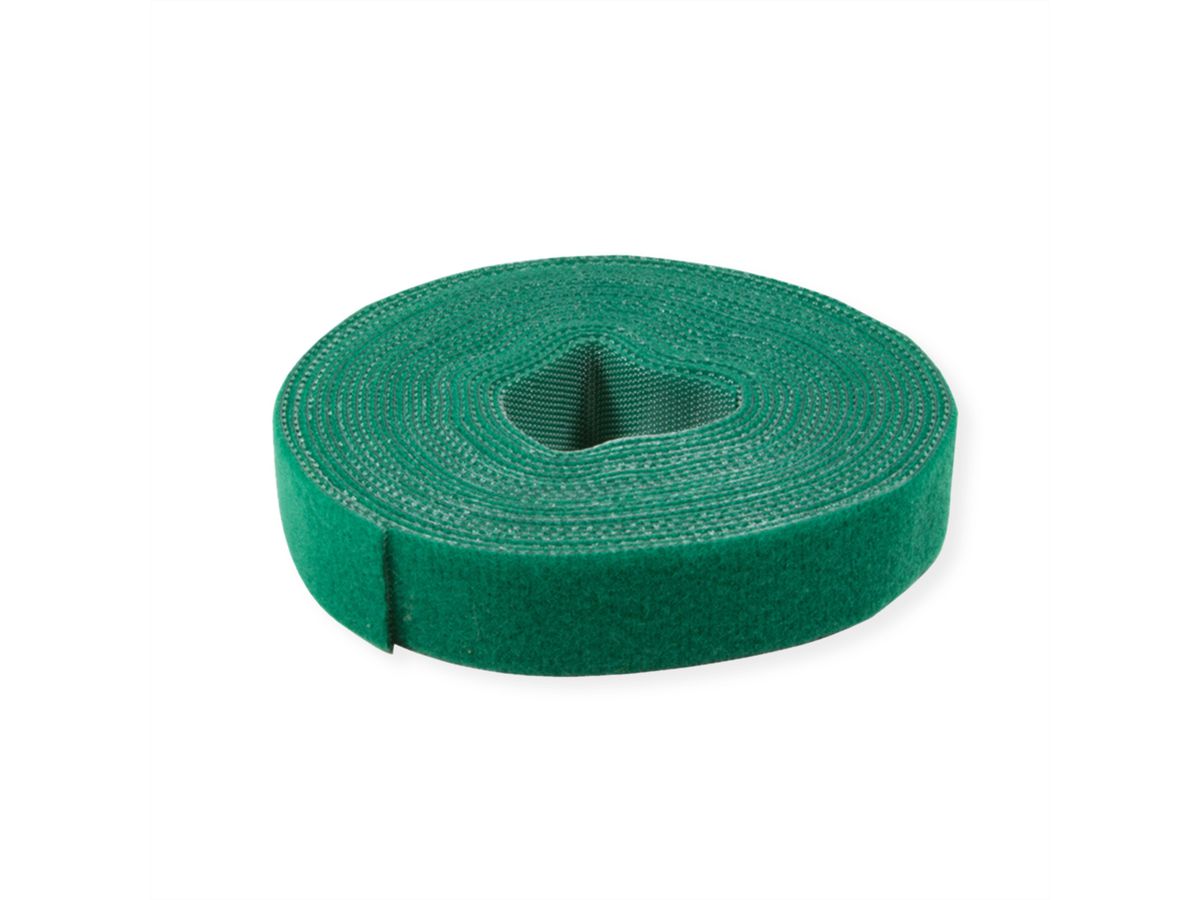 VALUE Klittenband op rol, 10mm, groen, 25 m