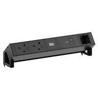BACHMANN DESK2 2xUK 45° 3,15A, 1xUSB C/C 100W 1xCM L=0,2m RAL9005