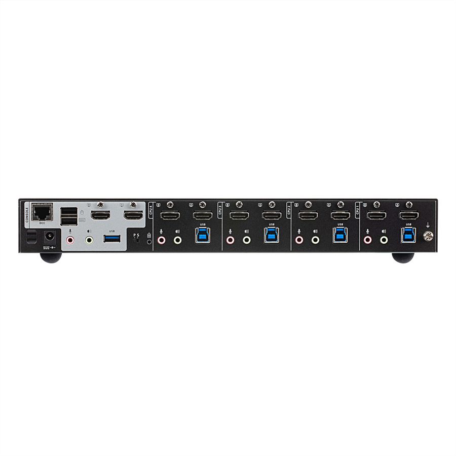 ATEN CS1844 4-Poorts True 4K HDMI Dual-View KVM Switch met Audio & USB 3.0 Hub