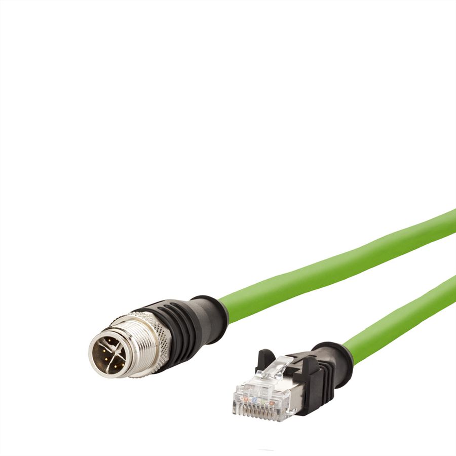 METZ CONNECT aansluitkabel M12 Male-RJ45 Male, 8-polig X-gecodeerd, 1 m
