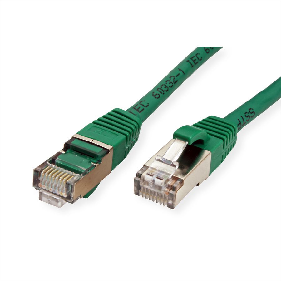 VALUE Patchkabel Cat.6 (Class E) S/FTP (PiMF), LS0H, groen, 1 m