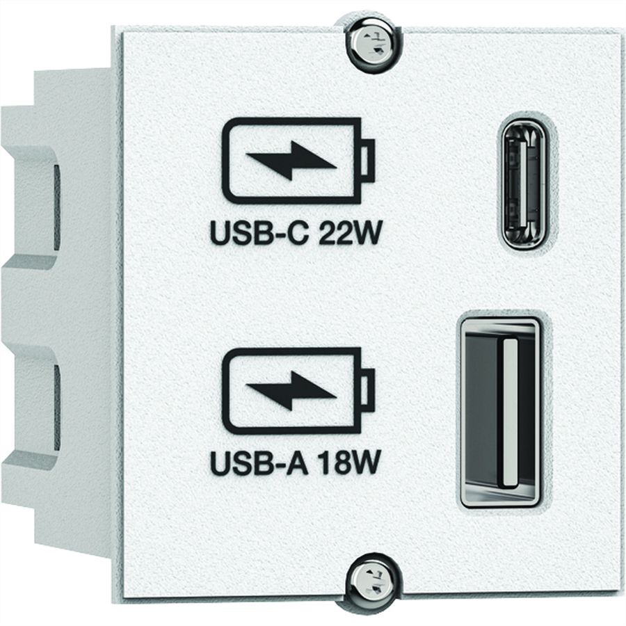 BACHMANN USB A/C 22Watt Oplader CM wit, wit
