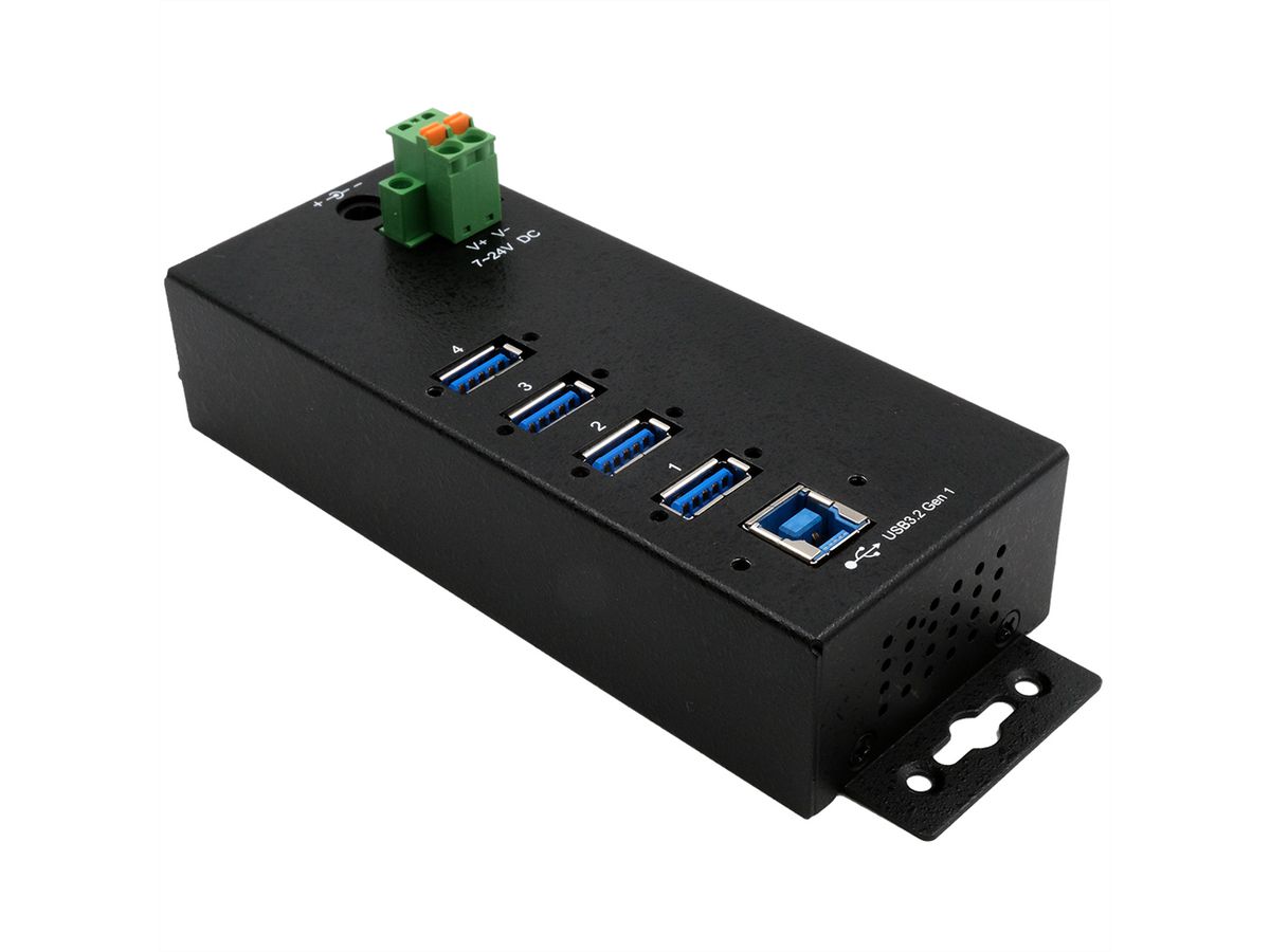 EXSYS EX-1505HMVS 4-Port USB 3.2 Gen 1 Metall Hub mit 3.0A Strom an 4 Ports
