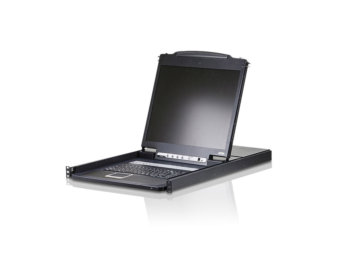 ATEN CL1308N KVM-Switch, 48cm TFT, VGA, PS/2-USB, 8 Port, CH-Layout