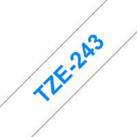 Brother TZE-243 Blauw op wit TZe labelprinter-tape