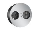 BACHMANN TWIST 1x geaard stopcontact, USB oplader, GST18 stekker, chroom, 0,2 m