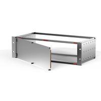 SCHROFF voorpaneel, afgeschermd, zijdelings scharnierend, 3 HE, 84 HP, 2,5 mm, Al, vooraan geanodiseerd, achteraan geleidend