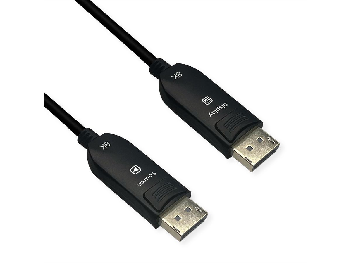 ROLINE DisplayPort v2.1 Kabel (AOC), M/M, 50 m