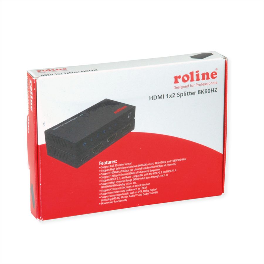 ROLINE HDMI Splitter, 8K60Hz, 1x2