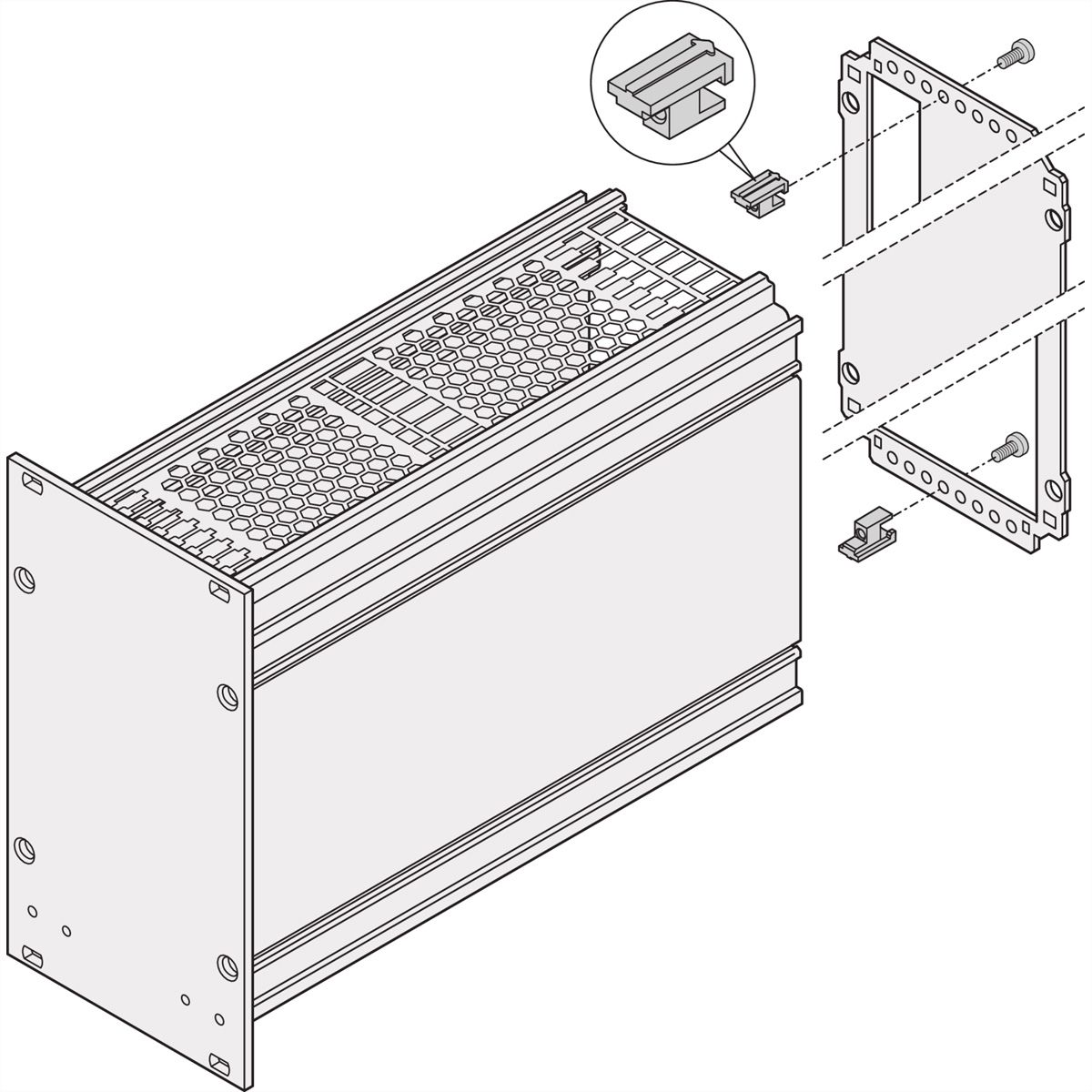 SCHROFF Insteekeenheid met frame Achterwandbevestiging, 5 paar