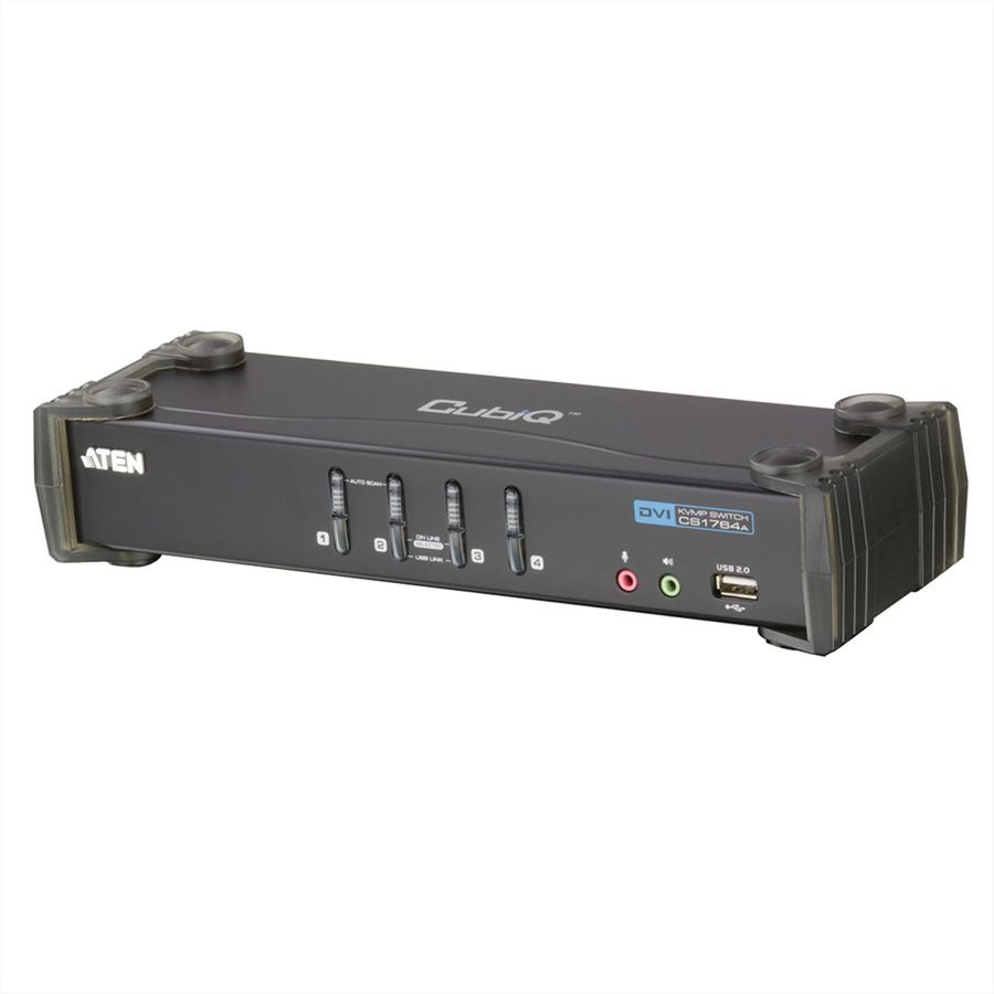 ATEN CS1764A KVM Switch DVI, USB, Audio, USB Hub, 4-Poorts