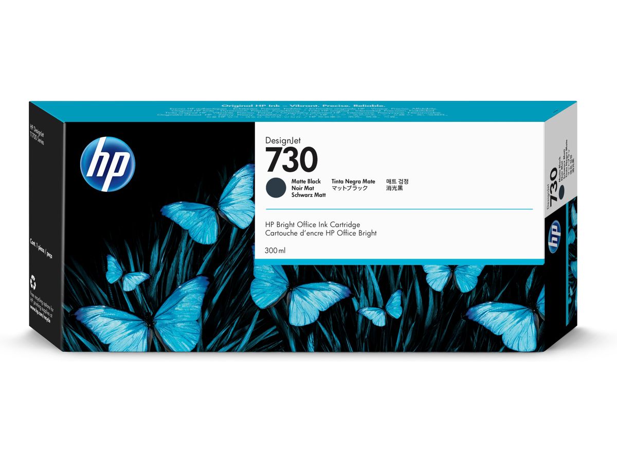 HP 730 matzwarte DesignJet inktcartridge, 300 ml