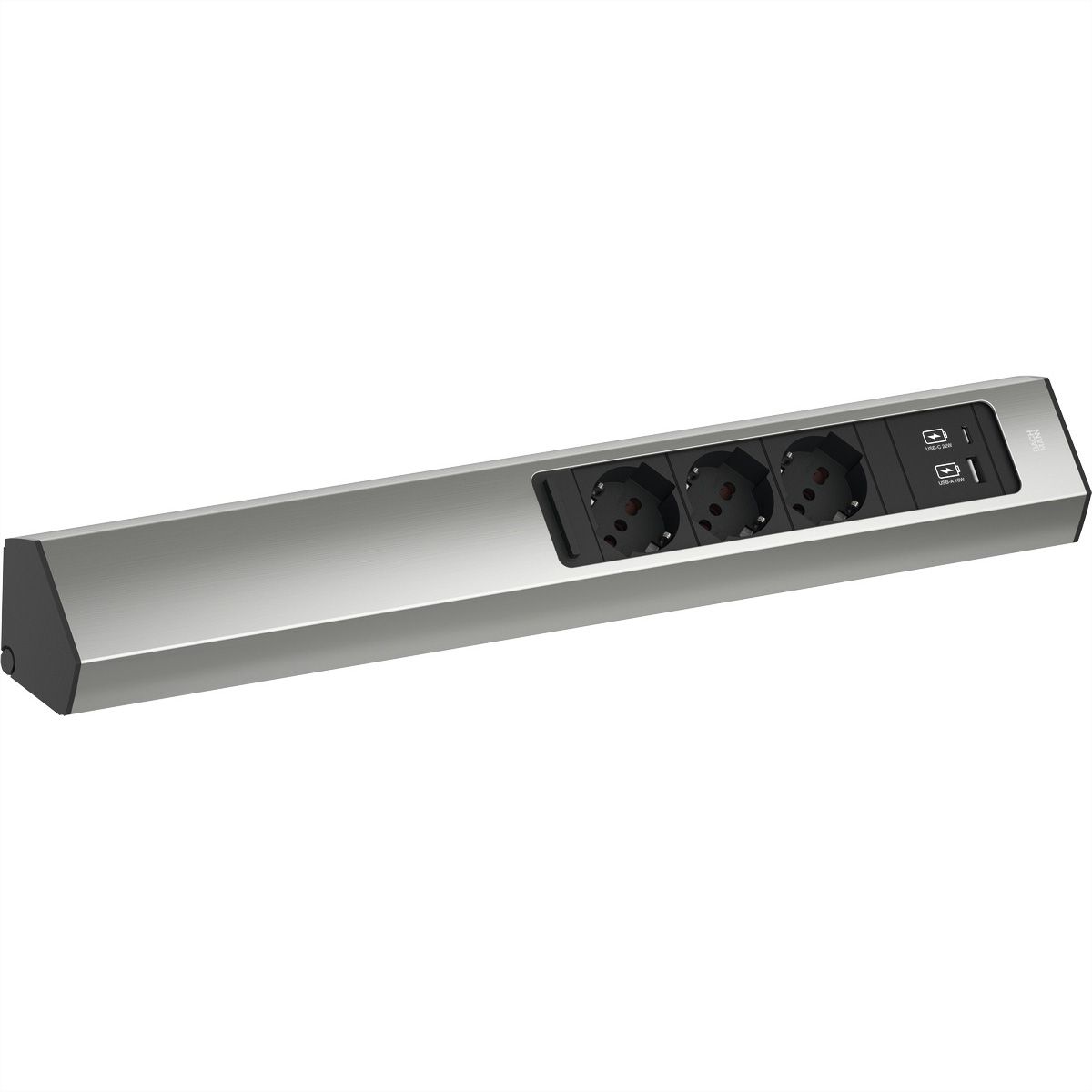 BACHMANN CASIA2 3xP40 1xUSB A/C 22W, 2,0m AEH, Edelstahl-Optik, Italia