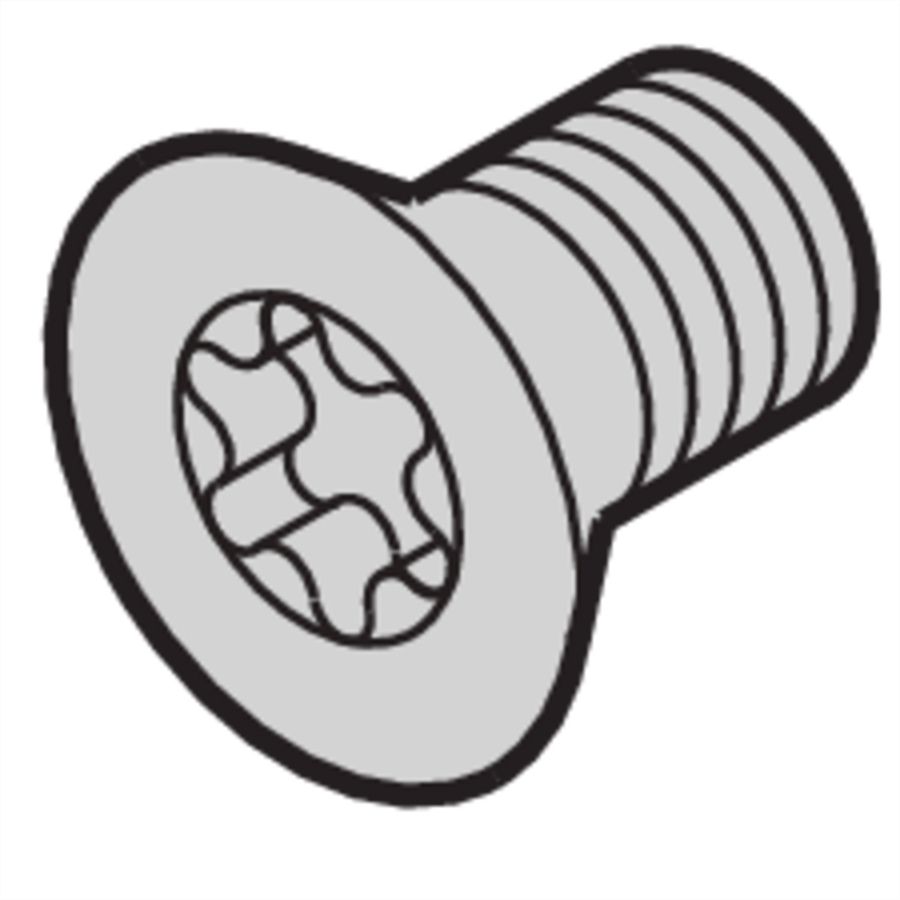 SCHROFF Countersunk Screw, Torx M4x14 mm, Steel Zinc Plated