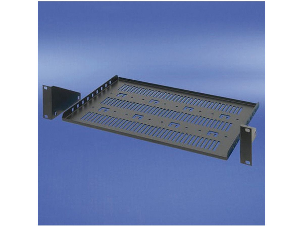 SCHROFF 19" Equipment Shelf, Depth-Adjustable, 430W 300D, RAL 7021