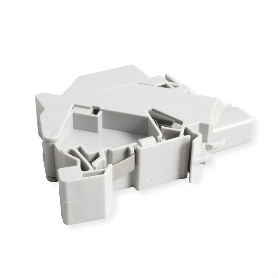 ROLINE Keystone Holder, with Cat.6A Keystone, shielded, DIN-Rail, 45°