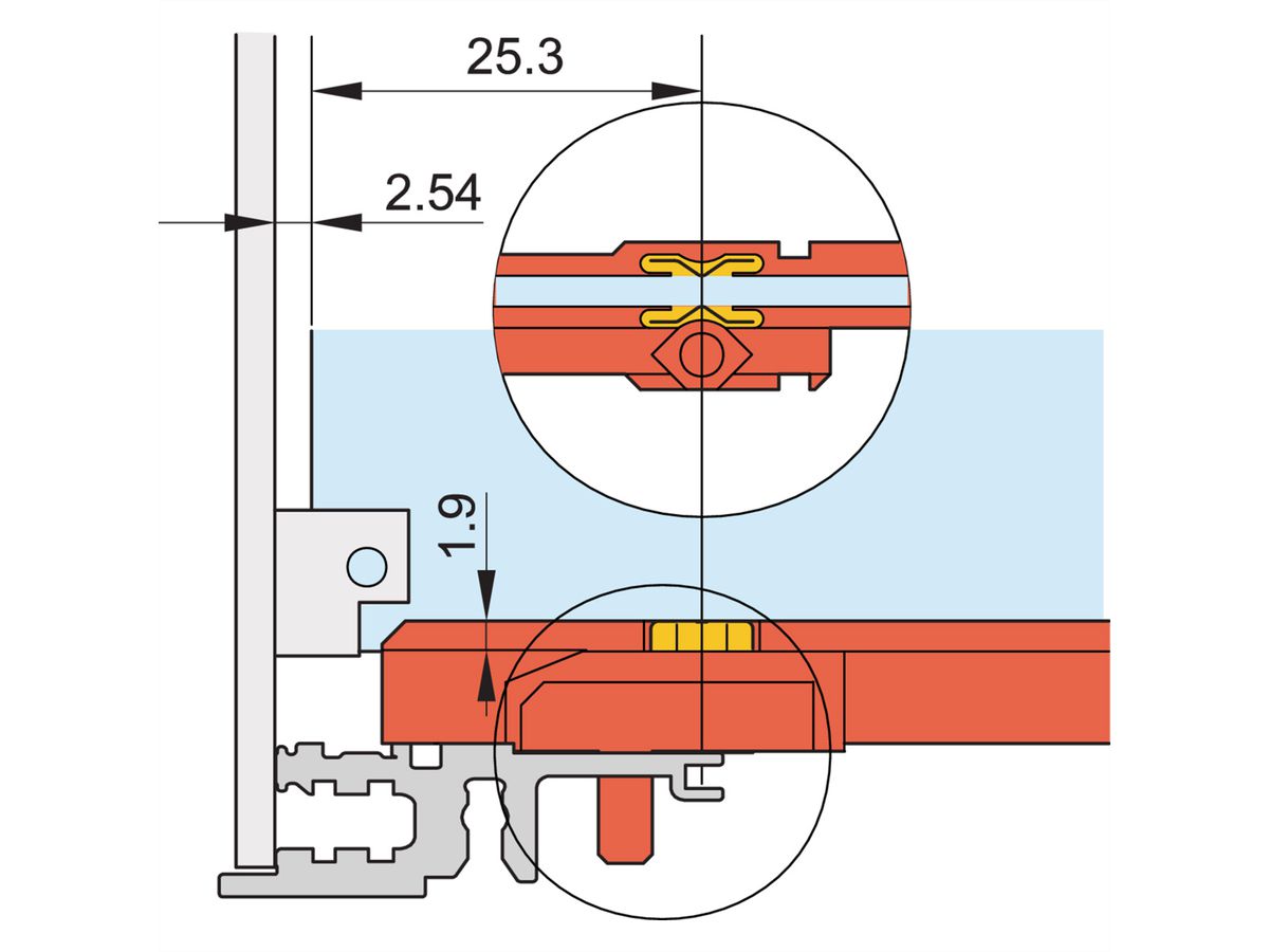 SCHROFF Guide Rail ESD Clip