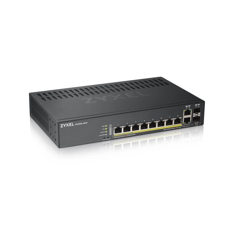 Zyxel GS1920-8HPV2 Managed Gigabit Ethernet (10/100/1000) Black Power over Ethernet (PoE)