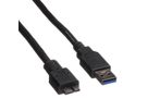 ROLINE USB 3.2 Gen 1 Cable, A - Micro B, M/M, black, 3 m