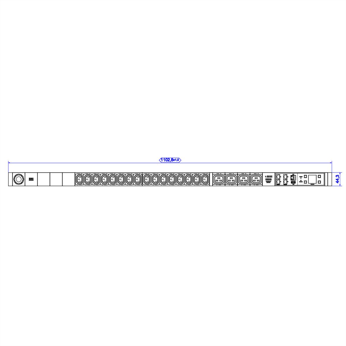 BACHMANN BN3000 RCM 16xC13 4xC19 , Meting p.Ph.3mH05VV-F 3G2.5 CEE1x16A Lan
