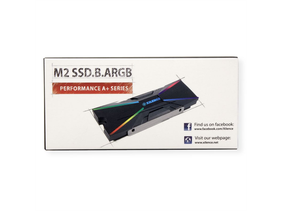 Xilence M2SSD.B.ARGB M.2 2280 SSD PCIe NVMe/SATA Koeler, 3PIN ARGB 5V, Passief