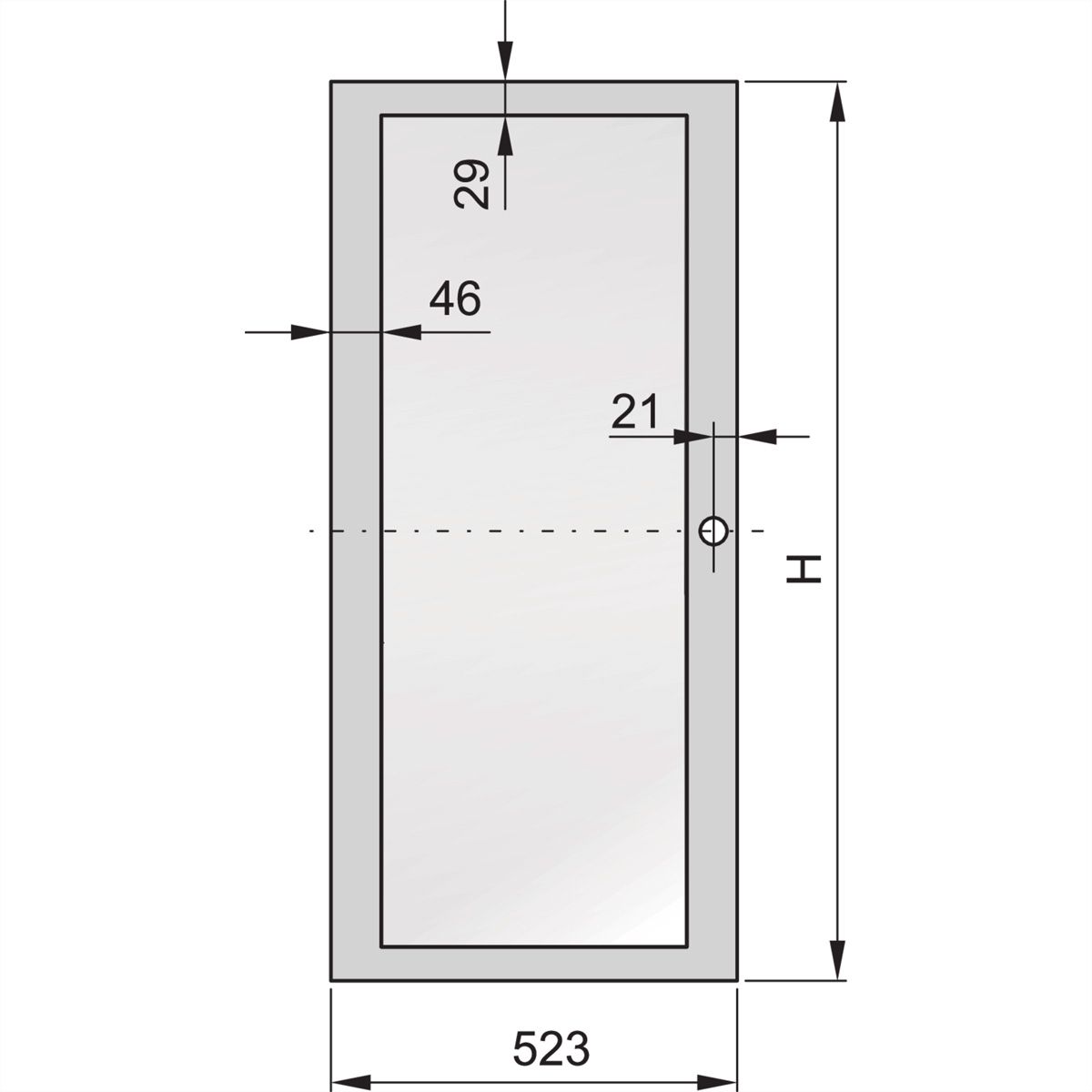 SCHROFF Eurorack Glazed Door With Acrylic Glass, RAL 7035, 38 U 800W