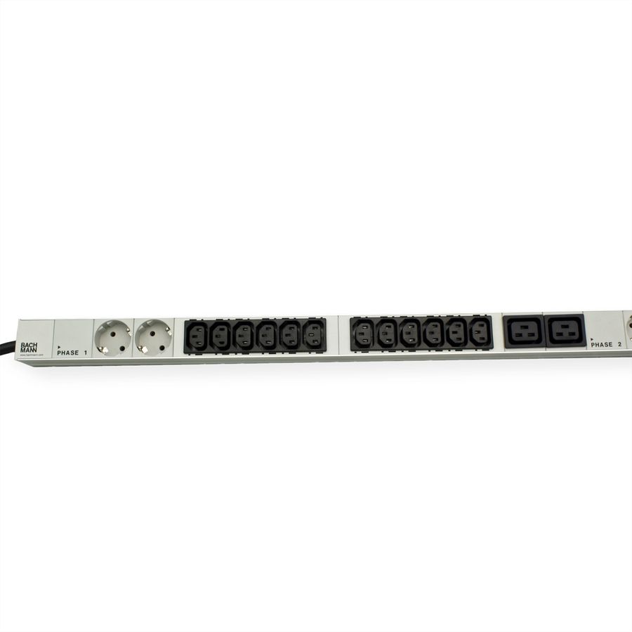 BACHMANN IT PDU ALU 1U 36x C13 6x earthing contact 6x C19LS CEE 3x 32A red