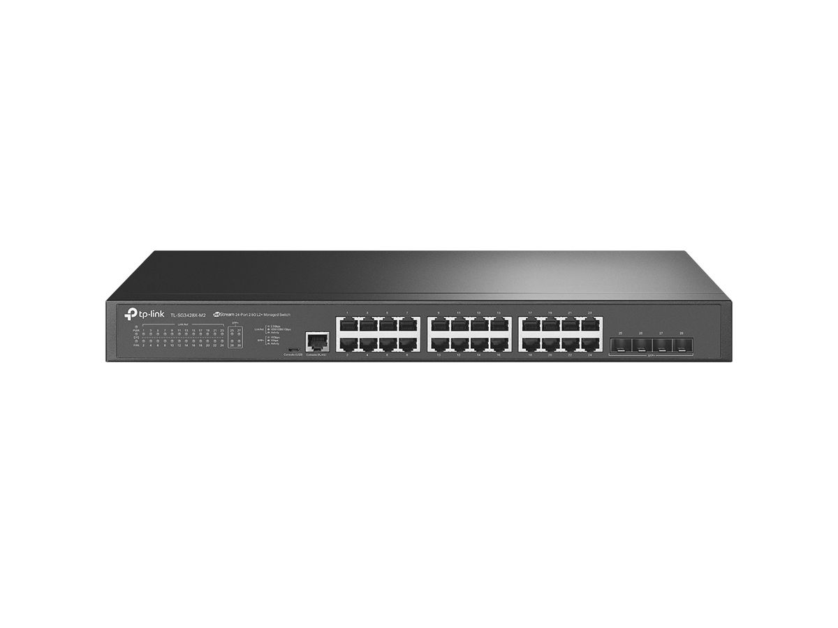 TP-Link JetStream TL-SG3428X-M2 network switch Managed L2+ 2.5G Ethernet (100/1000/2500) 1U Black