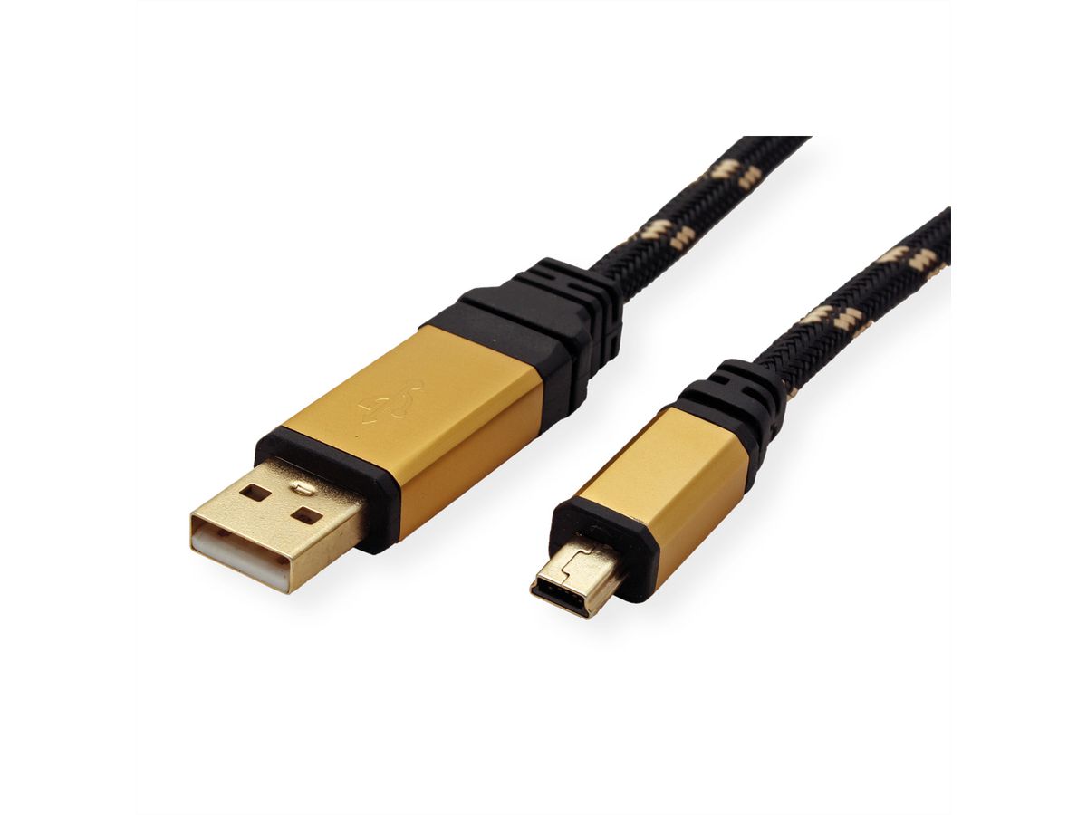 ROLINE GOLD USB 2.0 Kabel, type A - 5-Pin Mini, 3 m