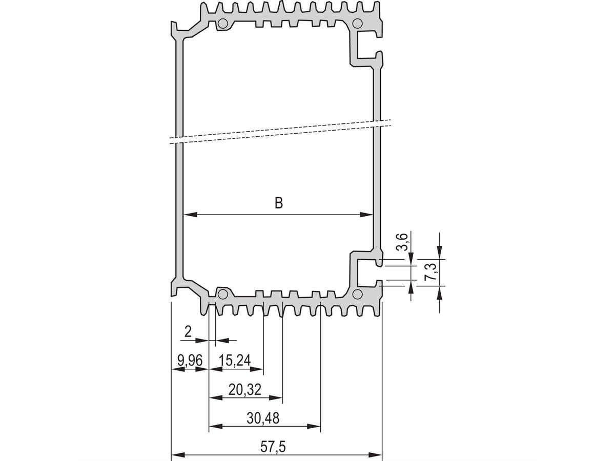 SCHROFF HF-frame type insteekmodule lichaamsbuis, 12 pk, 1000 mm
