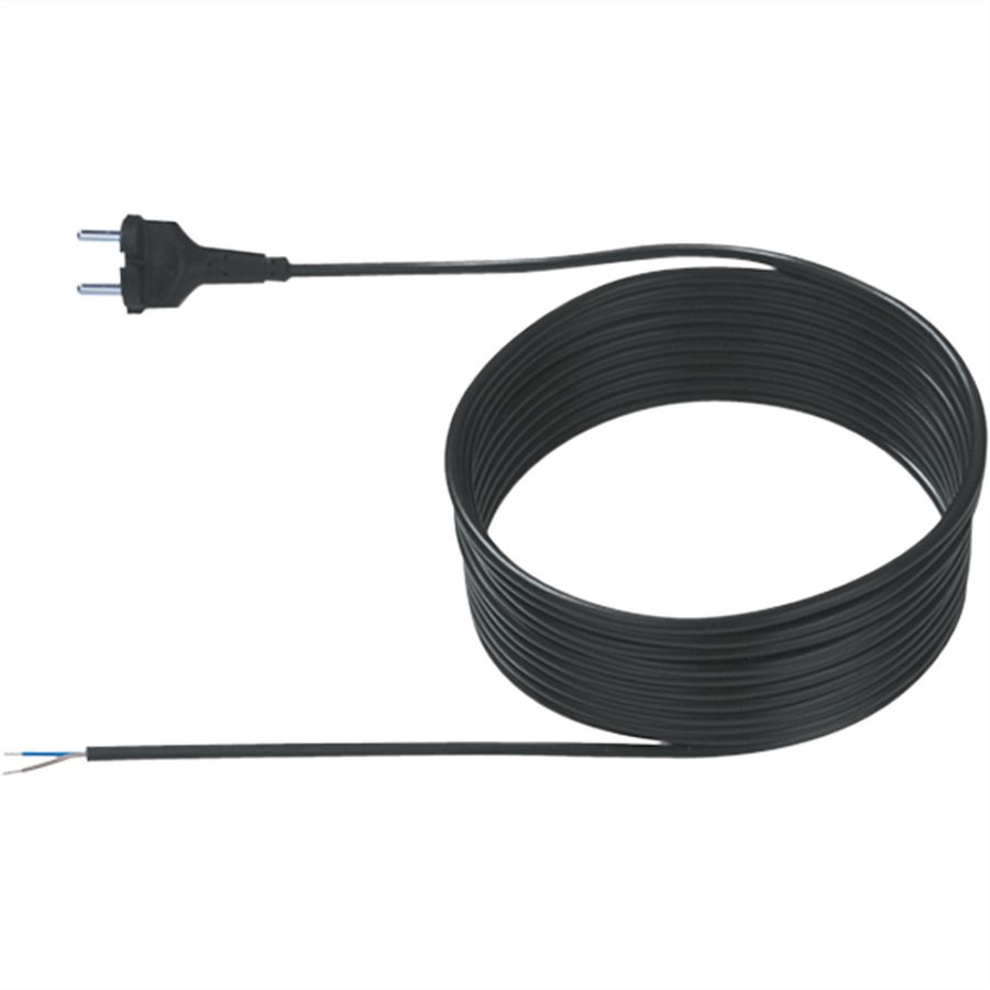 BACHMANN voedingskabel 2x0,75 6,3m , H05VV-F stofzuigerkabel cont.pc.