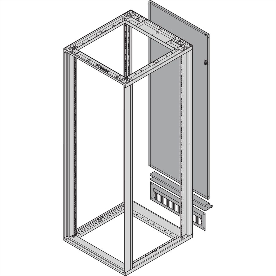 SCHROFF Novastar achterwand met kabelgoot, RAL 7021, 47 U 553W