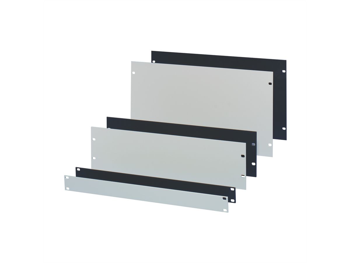 SCHROFF 19" Front Panel, 3 U, 3 mm, Al, Anodized, Untreated Edges